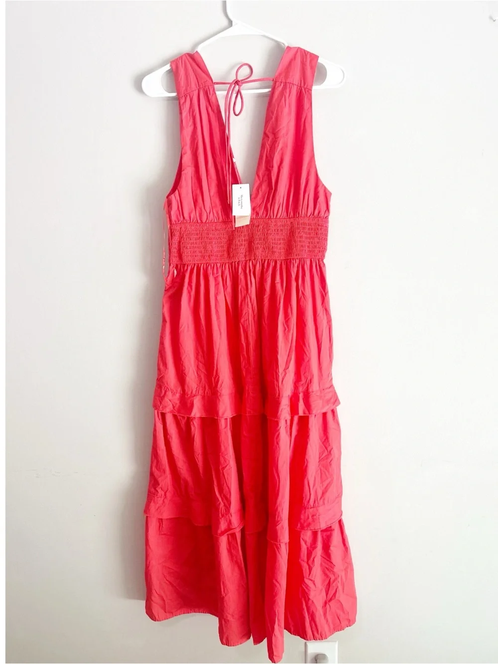 Abercrombie and fitch tiered maxi dress pink size medium new with tags